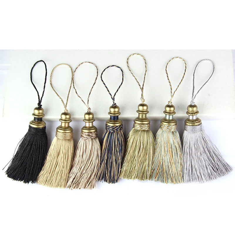 1PC European Style Tassel With Hanging Rope Silk Sewing Tassels Trim Decorative Key Tassel For Curtains Home Decoration