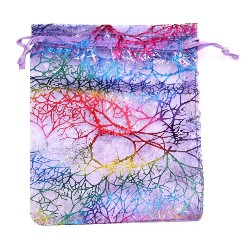 50pcs/lot 7x9cm 9x12cm 10x15cm 13x18cm Colorful Organza Bags Favor Gift Bags Jewelry Packaging Bags Wedding Drawstring Pouches