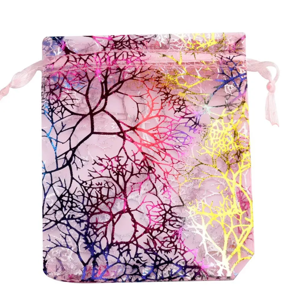 50pcs/lot 7x9cm 9x12cm 10x15cm 13x18cm Colorful Organza Bags Favor Gift Bags Jewelry Packaging Bags Wedding Drawstring Pouches
