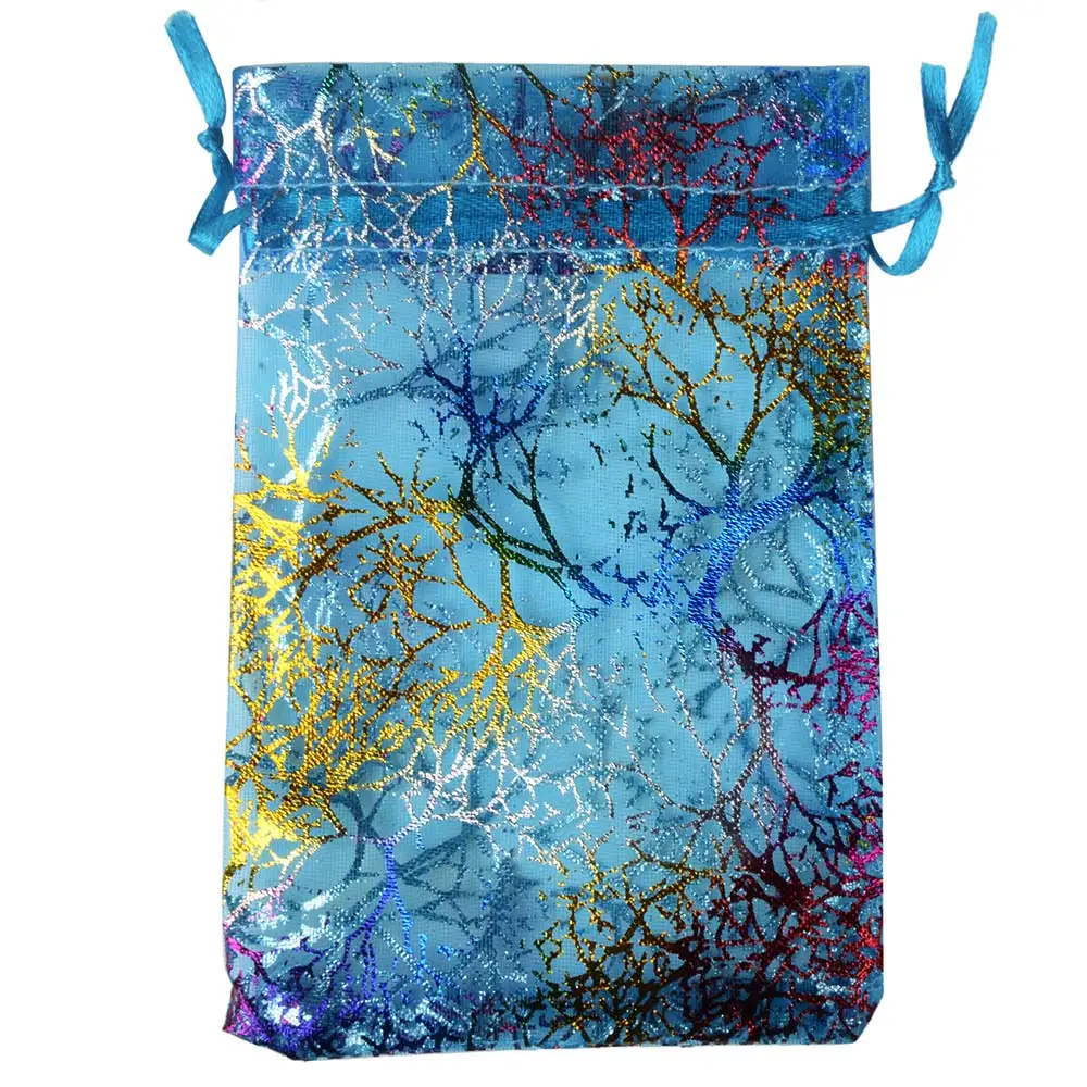 50pcs/lot 7x9cm 9x12cm 10x15cm 13x18cm Colorful Organza Bags Favor Gift Bags Jewelry Packaging Bags Wedding Drawstring Pouches