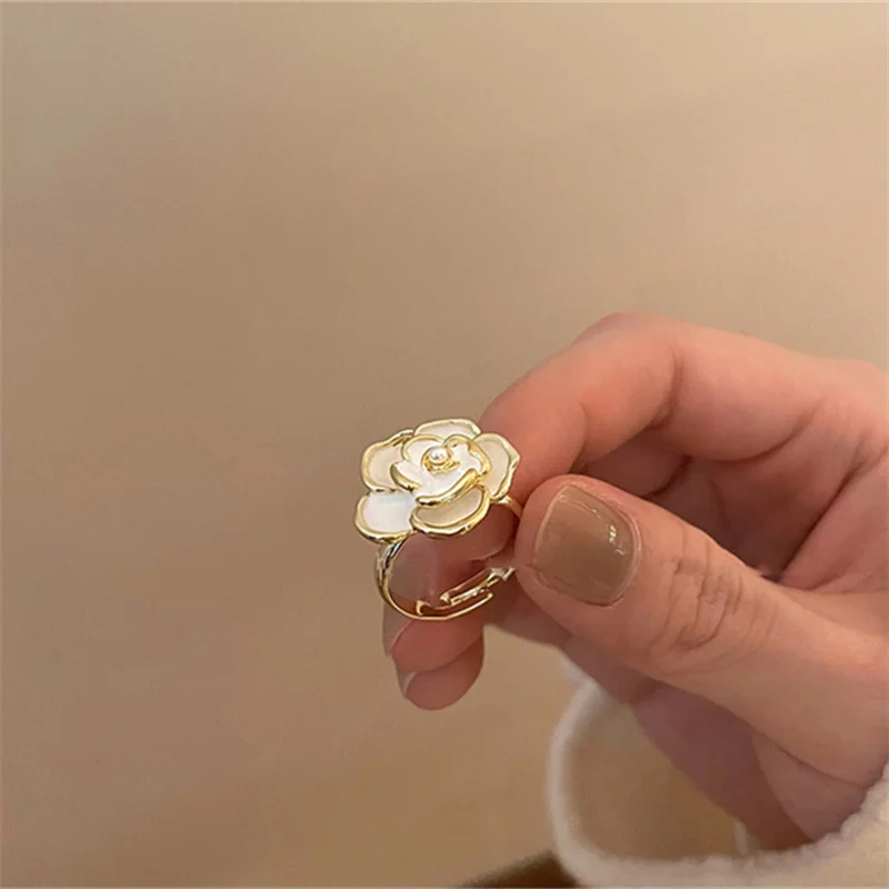 Rose Flowers Rings Vintage Resizable Finger Rings Valentine's Day Gift Jewelry Hot Sale Open Ring For Women Jewelry
