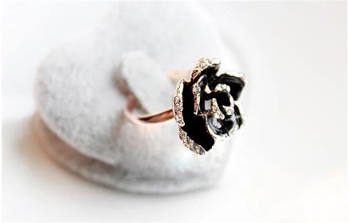 Rose Flowers Rings Vintage Resizable Finger Rings Valentine's Day Gift Jewelry Hot Sale Open Ring For Women Jewelry