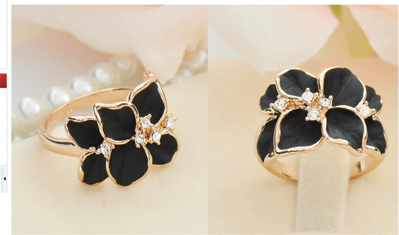 Rose Flowers Rings Vintage Resizable Finger Rings Valentine's Day Gift Jewelry Hot Sale Open Ring For Women Jewelry