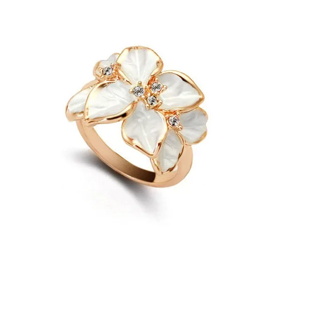 Rose Flowers Rings Vintage Resizable Finger Rings Valentine's Day Gift Jewelry Hot Sale Open Ring For Women Jewelry