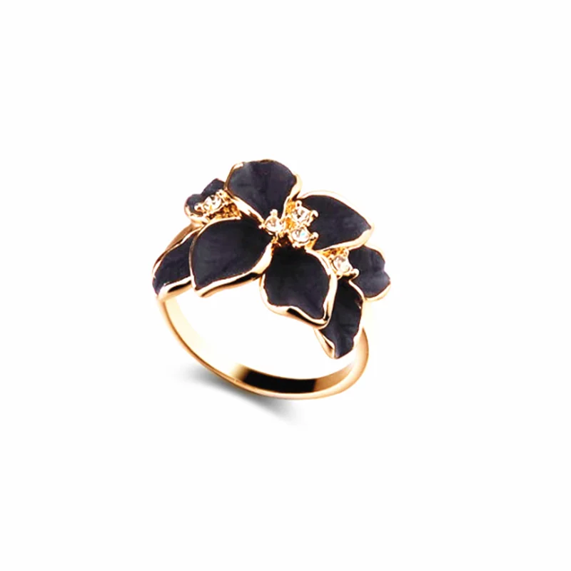 Rose Flowers Rings Vintage Resizable Finger Rings Valentine's Day Gift Jewelry Hot Sale Open Ring For Women Jewelry