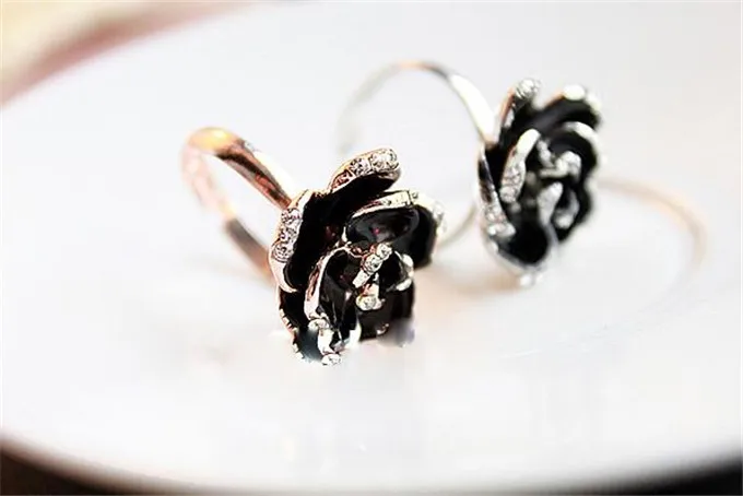 Rose Flowers Rings Vintage Resizable Finger Rings Valentine's Day Gift Jewelry Hot Sale Open Ring For Women Jewelry