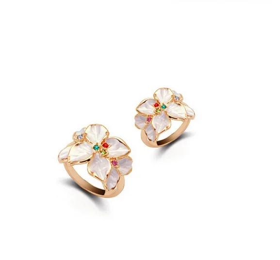 Rose Flowers Rings Vintage Resizable Finger Rings Valentine's Day Gift Jewelry Hot Sale Open Ring For Women Jewelry