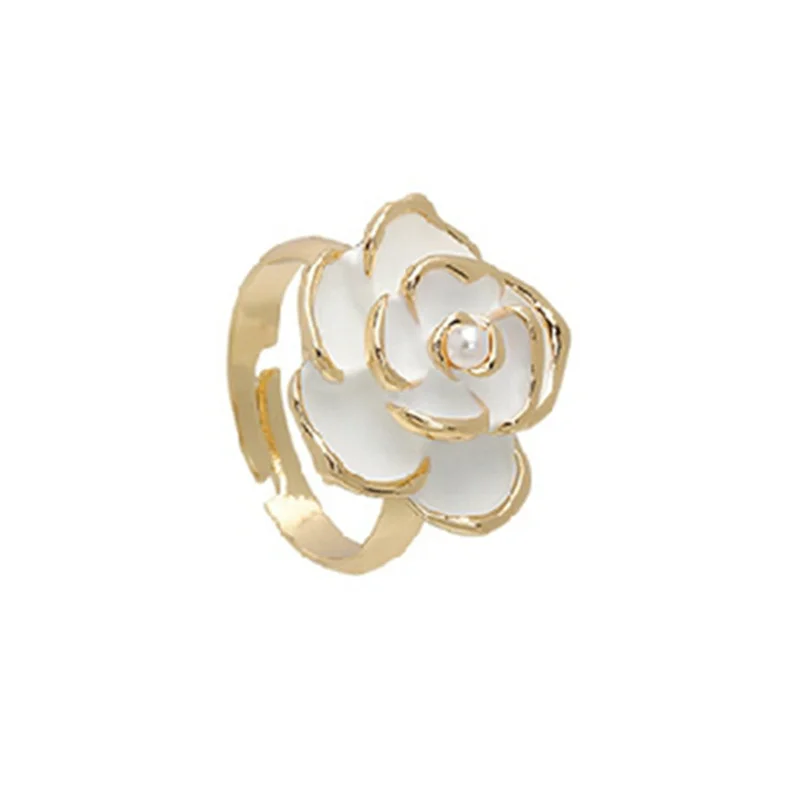 Rose Flowers Rings Vintage Resizable Finger Rings Valentine's Day Gift Jewelry Hot Sale Open Ring For Women Jewelry
