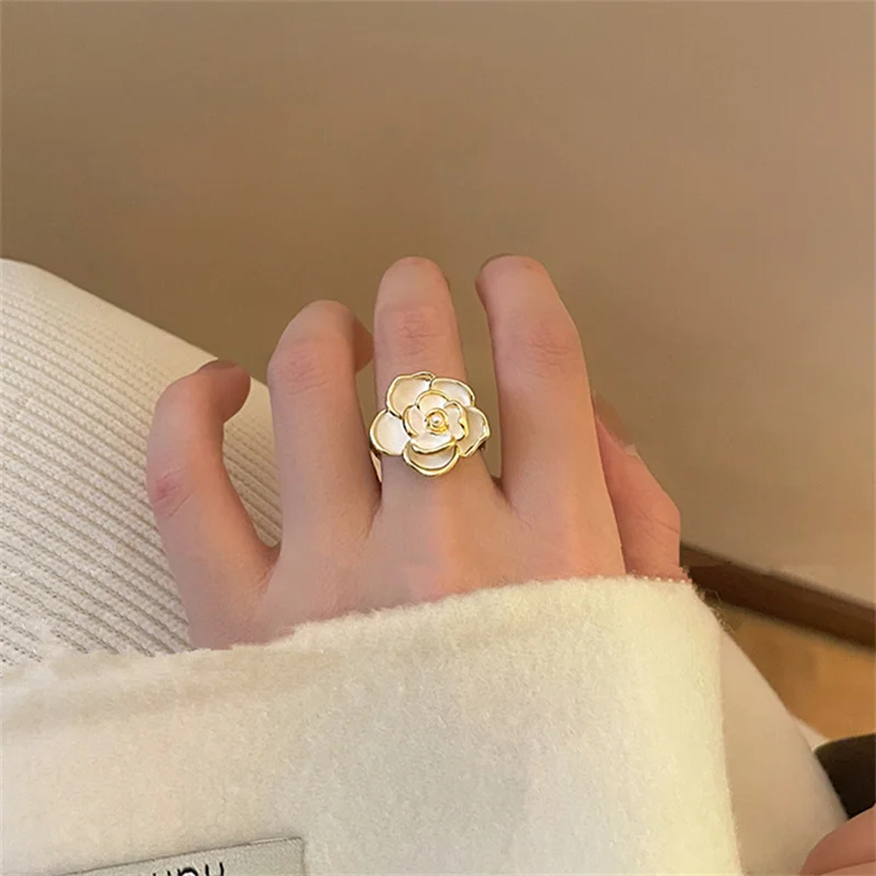 Rose Flowers Rings Vintage Resizable Finger Rings Valentine's Day Gift Jewelry Hot Sale Open Ring For Women Jewelry