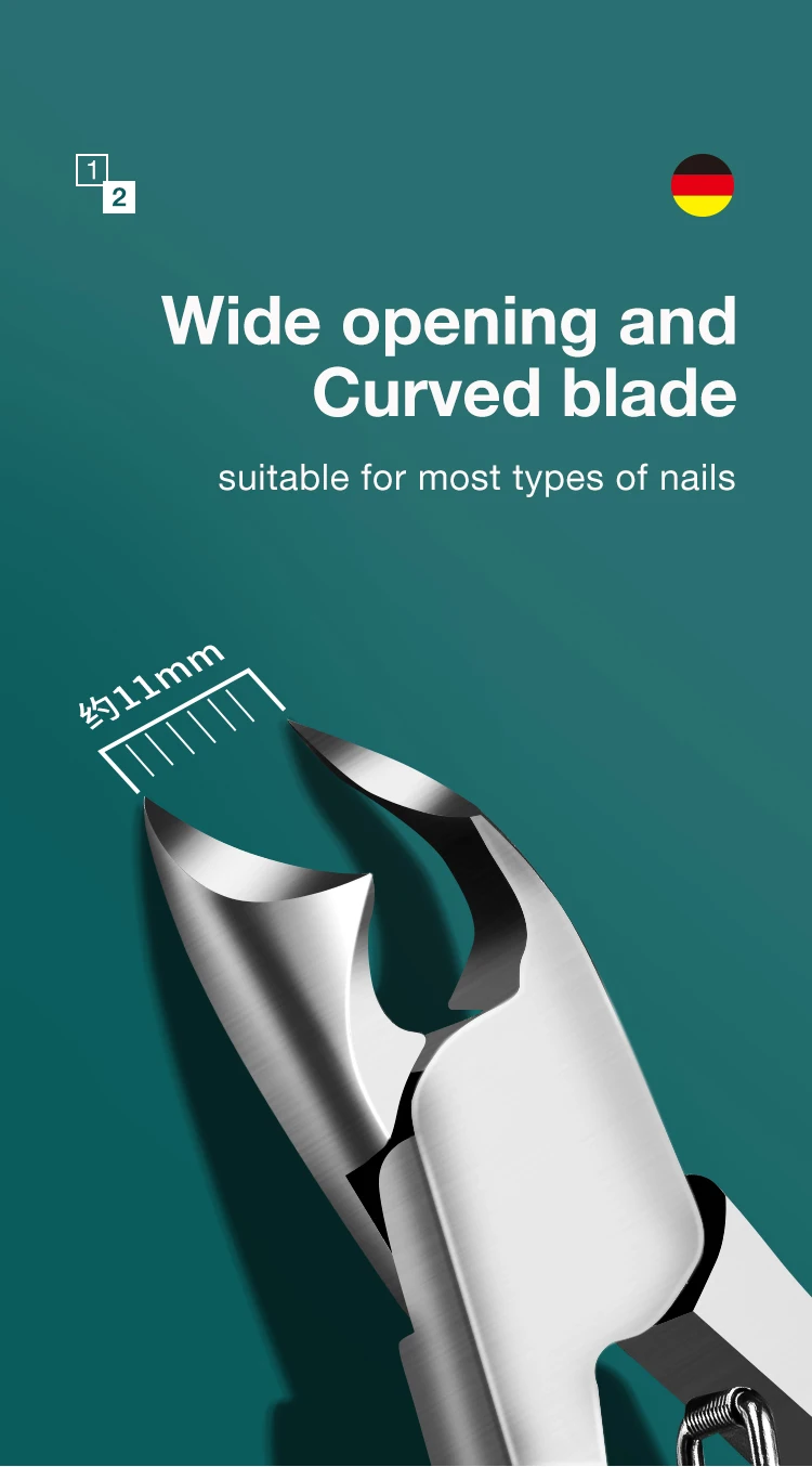 MR.GREEN Nail Clipper Stainless Steel Ingrown Toenail Clipper Good at Cutting Thick and Hard Nails Pedicure Manicure Tool