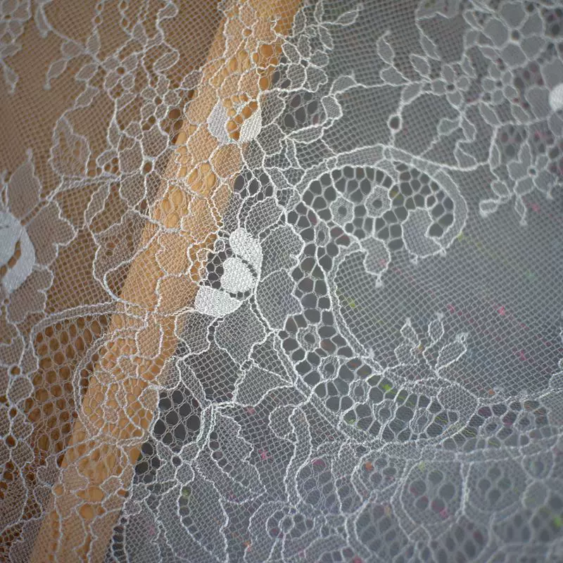3Meters/lot 35cm width Eyelash Lace Trim Fabric Flower DIY Crafts Wedding Dress Clothing Lngeire lace material