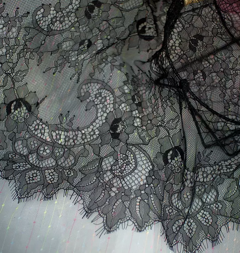 3Meters/lot 35cm width Eyelash Lace Trim Fabric Flower DIY Crafts Wedding Dress Clothing Lngeire lace material