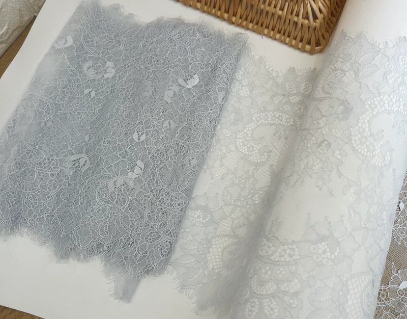 3Meters/lot 35cm width Eyelash Lace Trim Fabric Flower DIY Crafts Wedding Dress Clothing Lngeire lace material