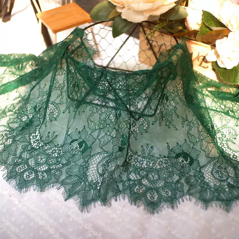 3Meters/lot 35cm width Eyelash Lace Trim Fabric Flower DIY Crafts Wedding Dress Clothing Lngeire lace material