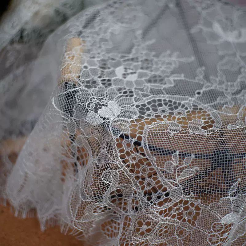 3Meters/lot 35cm width Eyelash Lace Trim Fabric Flower DIY Crafts Wedding Dress Clothing Lngeire lace material
