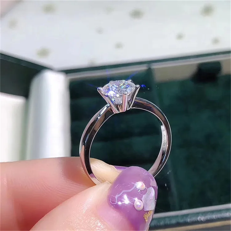 CC Wedding Rings For Women 1.25ct 6 Claws Cubic Zirconia Bridal Engagement Propose Ring Ladies Trendy Jewelry Accessories CC633