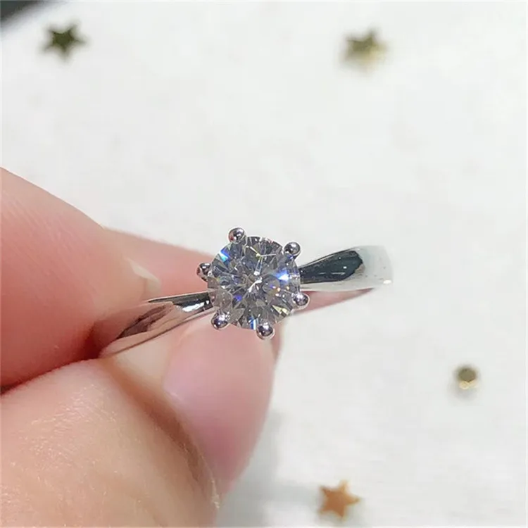 CC Wedding Rings For Women 1.25ct 6 Claws Cubic Zirconia Bridal Engagement Propose Ring Ladies Trendy Jewelry Accessories CC633