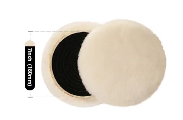 SPTA 1"/2"/3"/5"/6"/7“ T160 Heavy Cut Wool Polishing Pad High Density Lambs to Remove 1200#/1500# Sanding Disc Marks