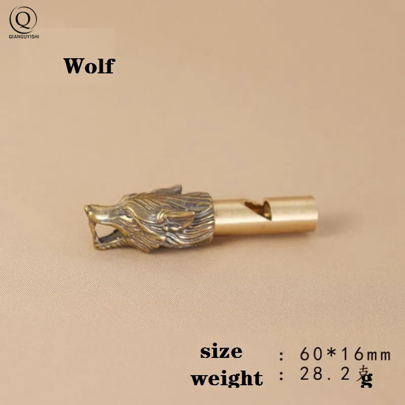 Pure Brass Outdoor Skull Whistle Keyring Hanging Jewelry Copper Training High Pitch Whistles Pendants Gifts Key Chain Ring DIY
