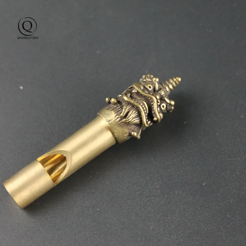 Pure Brass Outdoor Skull Whistle Keyring Hanging Jewelry Copper Training High Pitch Whistles Pendants Gifts Key Chain Ring DIY