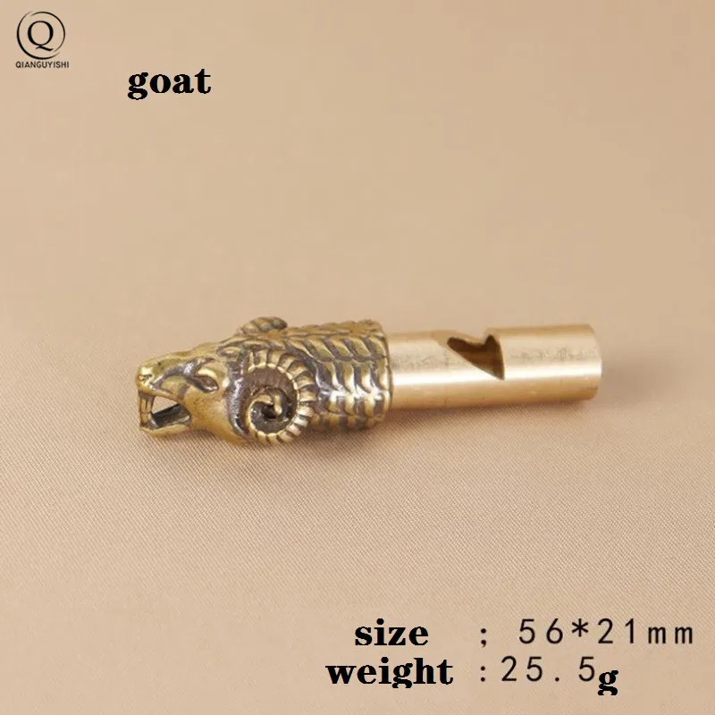 Pure Brass Outdoor Skull Whistle Keyring Hanging Jewelry Copper Training High Pitch Whistles Pendants Gifts Key Chain Ring DIY