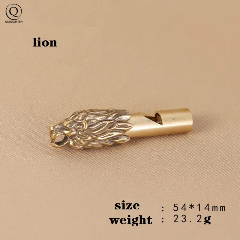 Pure Brass Outdoor Skull Whistle Keyring Hanging Jewelry Copper Training High Pitch Whistles Pendants Gifts Key Chain Ring DIY