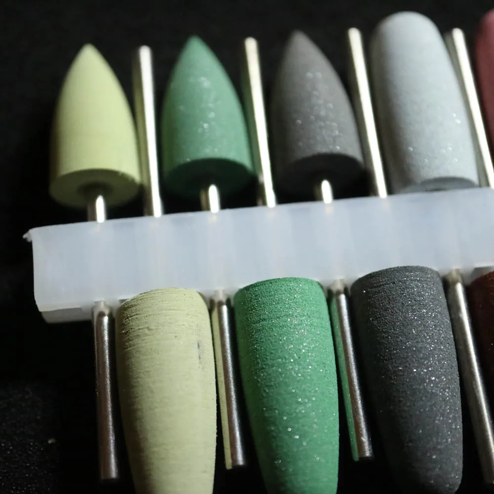 10pcs Dental Lab Polishers Teeth Polishing Kit for Denture Acrylic Flexible Polisher 2.35mm Shank Diameter