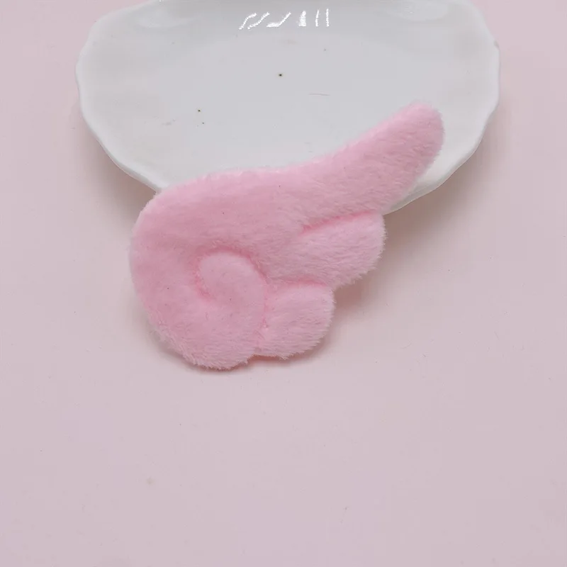 7*4Cm 40Pcs/Lot Plush Felt Angel Wing Padded Appliques For DIY Children Hair Clip  And Sock Hat Accessories
