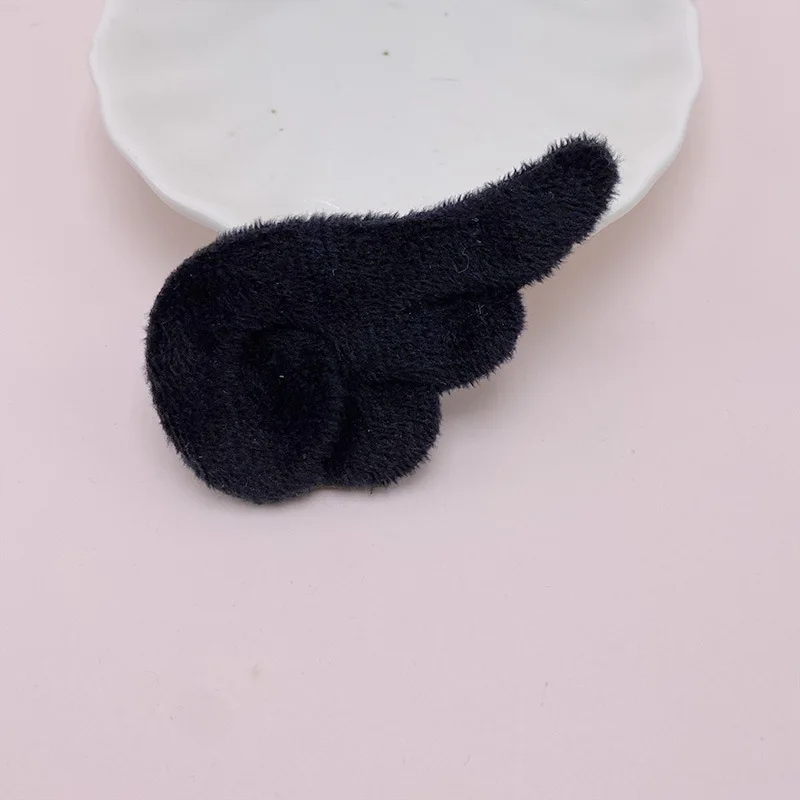 7*4Cm 40Pcs/Lot Plush Felt Angel Wing Padded Appliques For DIY Children Hair Clip  And Sock Hat Accessories