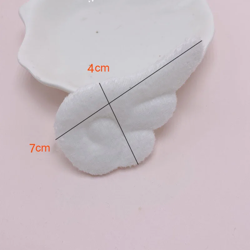 7*4Cm 40Pcs/Lot Plush Felt Angel Wing Padded Appliques For DIY Children Hair Clip  And Sock Hat Accessories