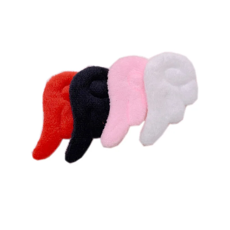 7*4Cm 40Pcs/Lot Plush Felt Angel Wing Padded Appliques For DIY Children Hair Clip  And Sock Hat Accessories