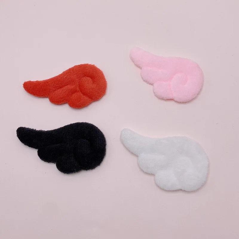 7*4Cm 40Pcs/Lot Plush Felt Angel Wing Padded Appliques For DIY Children Hair Clip  And Sock Hat Accessories
