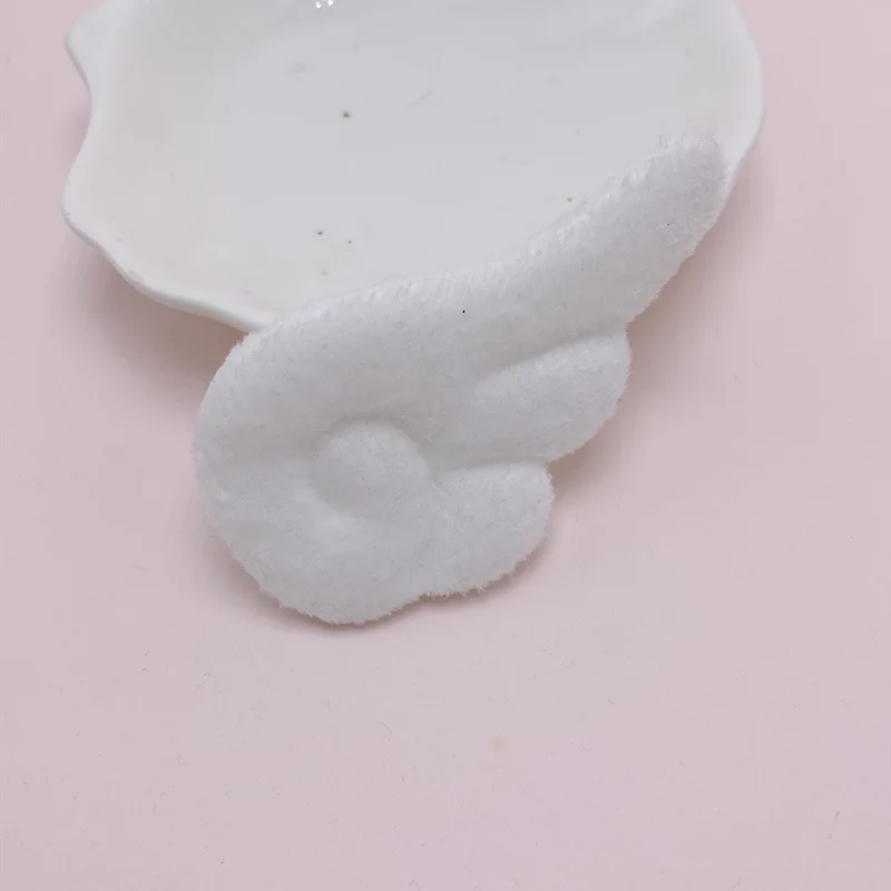 7*4Cm 40Pcs/Lot Plush Felt Angel Wing Padded Appliques For DIY Children Hair Clip  And Sock Hat Accessories