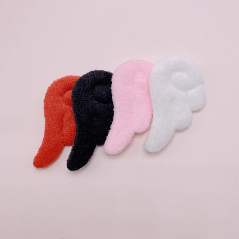 7*4Cm 40Pcs/Lot Plush Felt Angel Wing Padded Appliques For DIY Children Hair Clip  And Sock Hat Accessories