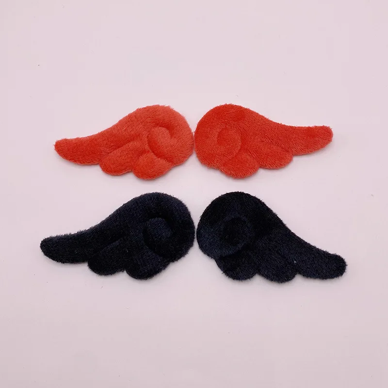 7*4Cm 40Pcs/Lot Plush Felt Angel Wing Padded Appliques For DIY Children Hair Clip  And Sock Hat Accessories
