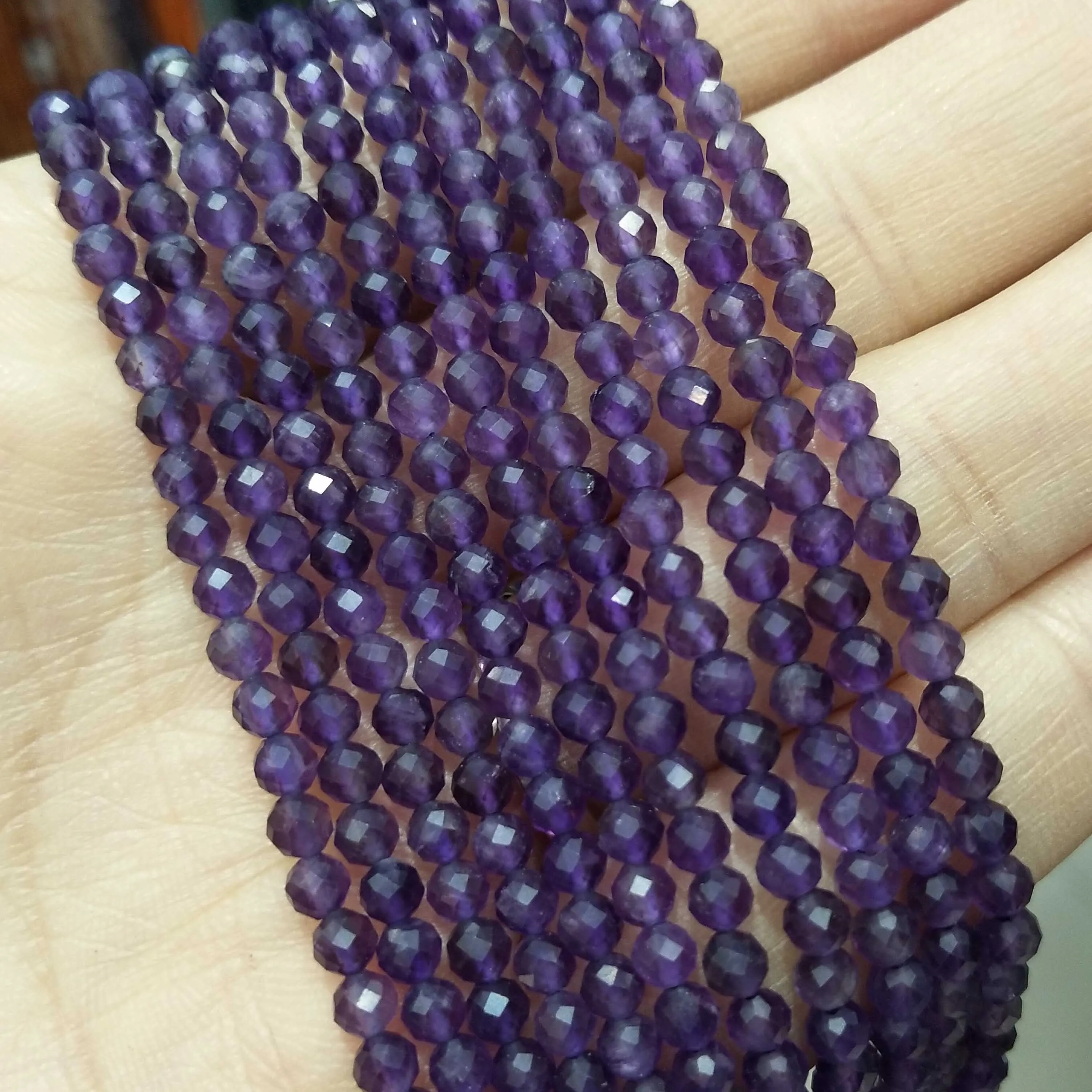 Faceted 2 3MM Natural Jades Rose Quarts Amethysts Small Round Stone Loose Bead For Jewelry Makng Charm DIY Bracele Necklace