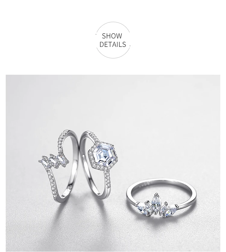 Ailmay Fashion 925 Sterling Silver Simple crown Finger Ring Elegant Clear Zircon Rings For Women Girls Party Accessories Jewelry