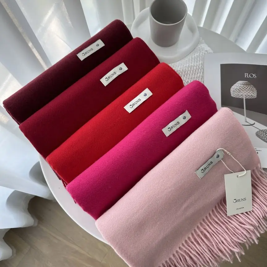 VISROVER New 32 Colors Woman Winter Scarf Fashion Female Shawls Cashmere Handfeeling Winter Wraps Solid Color Winter Hijab Scarf