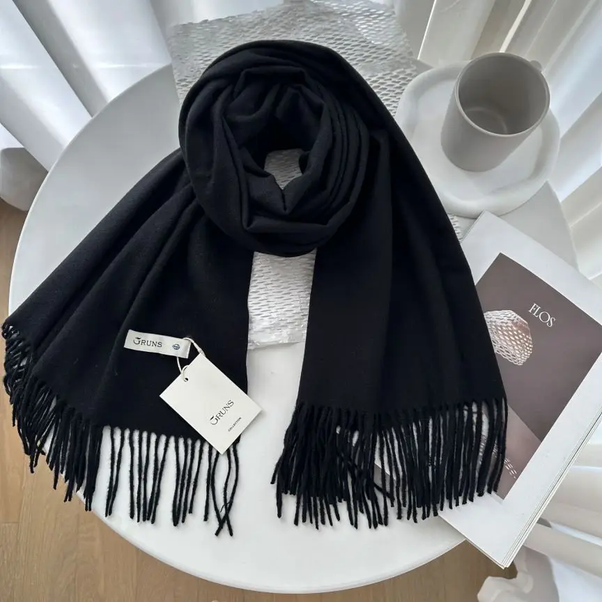 VISROVER New 32 Colors Woman Winter Scarf Fashion Female Shawls Cashmere Handfeeling Winter Wraps Solid Color Winter Hijab Scarf