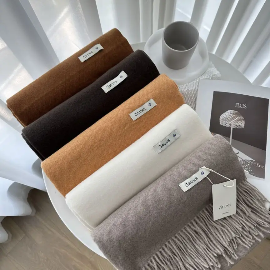 VISROVER New 32 Colors Woman Winter Scarf Fashion Female Shawls Cashmere Handfeeling Winter Wraps Solid Color Winter Hijab Scarf