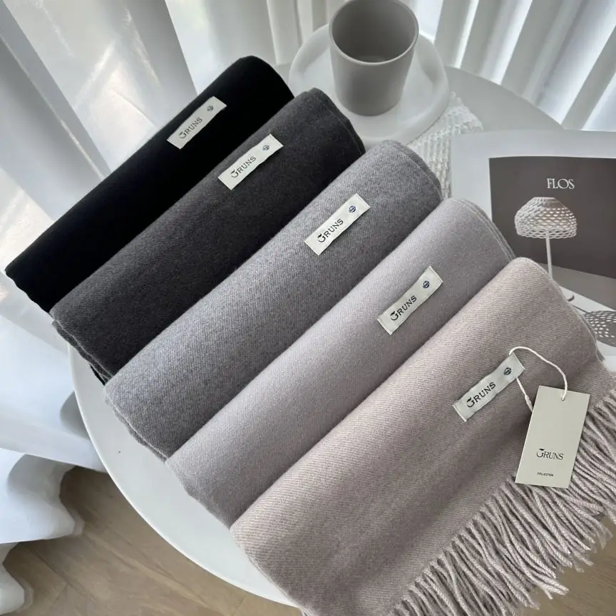 VISROVER New 32 Colors Woman Winter Scarf Fashion Female Shawls Cashmere Handfeeling Winter Wraps Solid Color Winter Hijab Scarf