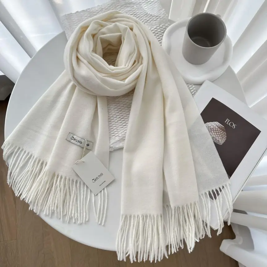 VISROVER New 32 Colors Woman Winter Scarf Fashion Female Shawls Cashmere Handfeeling Winter Wraps Solid Color Winter Hijab Scarf