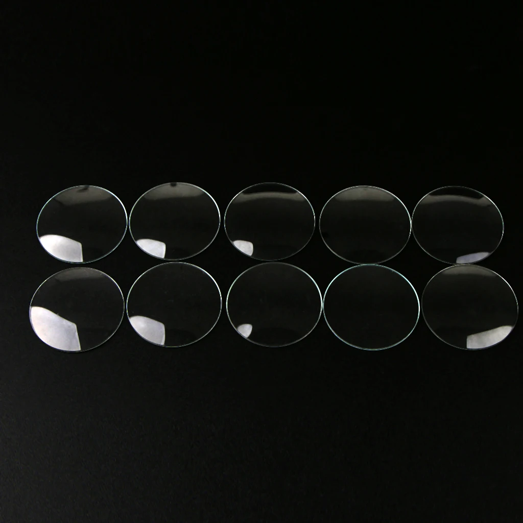 10pc 28/29/30/31/32/33mm Dia Double Convex Lens Watch Glass Watch Crystal Glass Transparent Flat Round Mineral Glass Replacemen