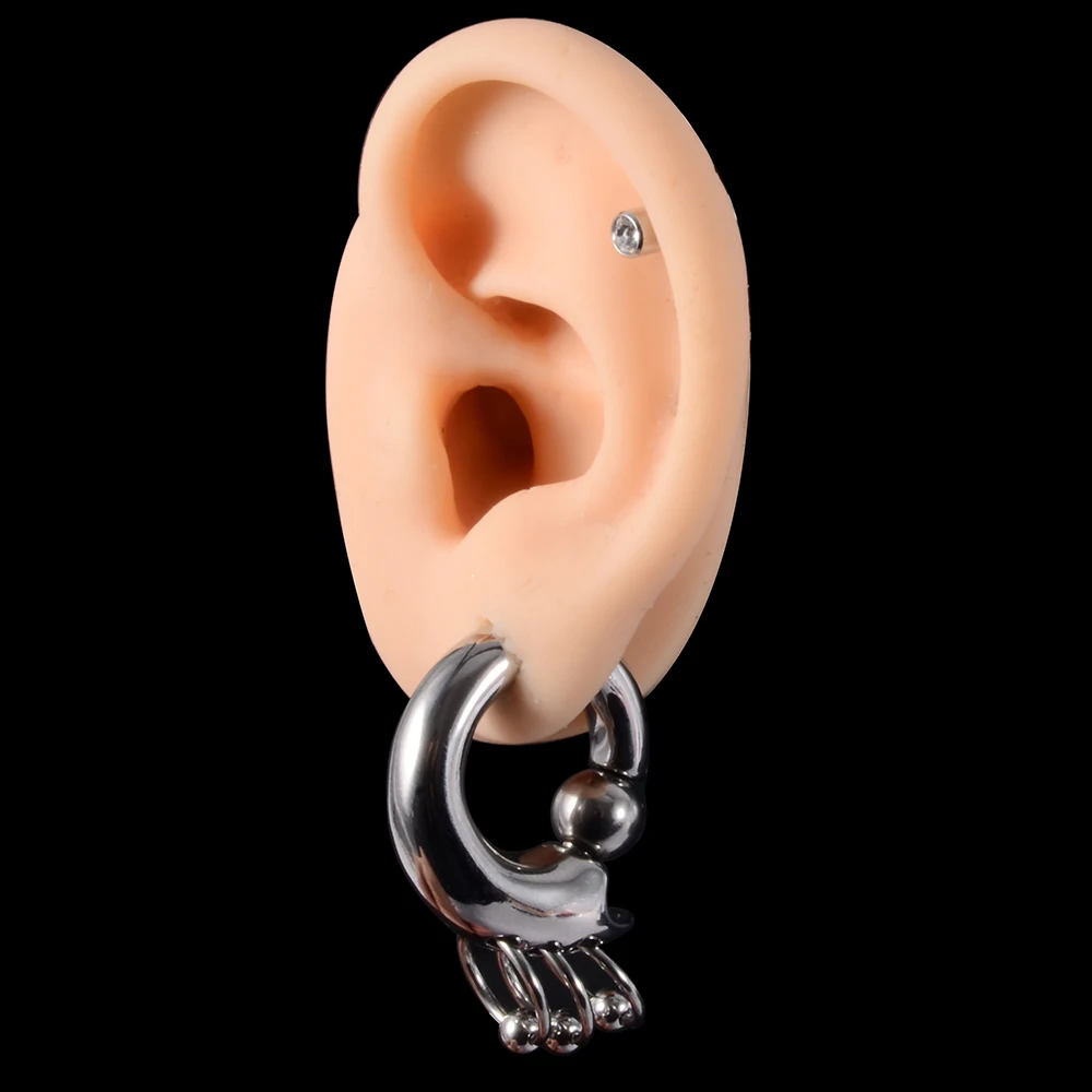 1PC Surgical Steel Lobster Closer Bead Ring Ear Weights Large Gauge Stretched Lobe Earrings New Style Ear Expander Women Jewelry