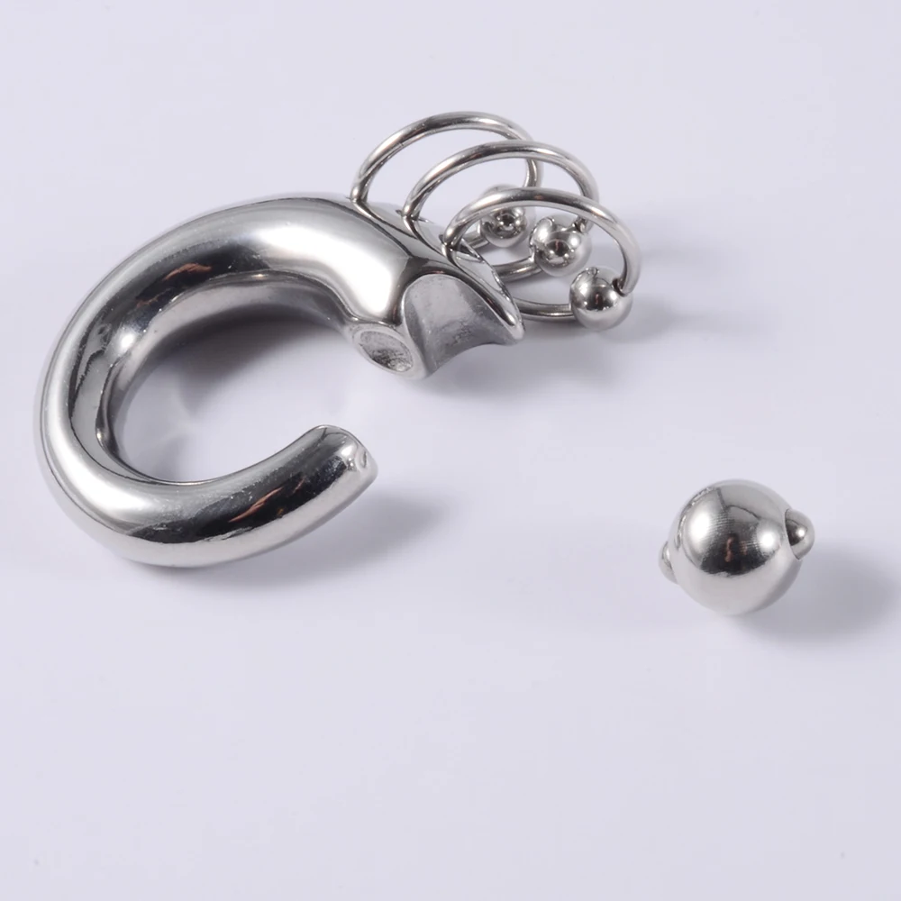 1PC Surgical Steel Lobster Closer Bead Ring Ear Weights Large Gauge Stretched Lobe Earrings New Style Ear Expander Women Jewelry