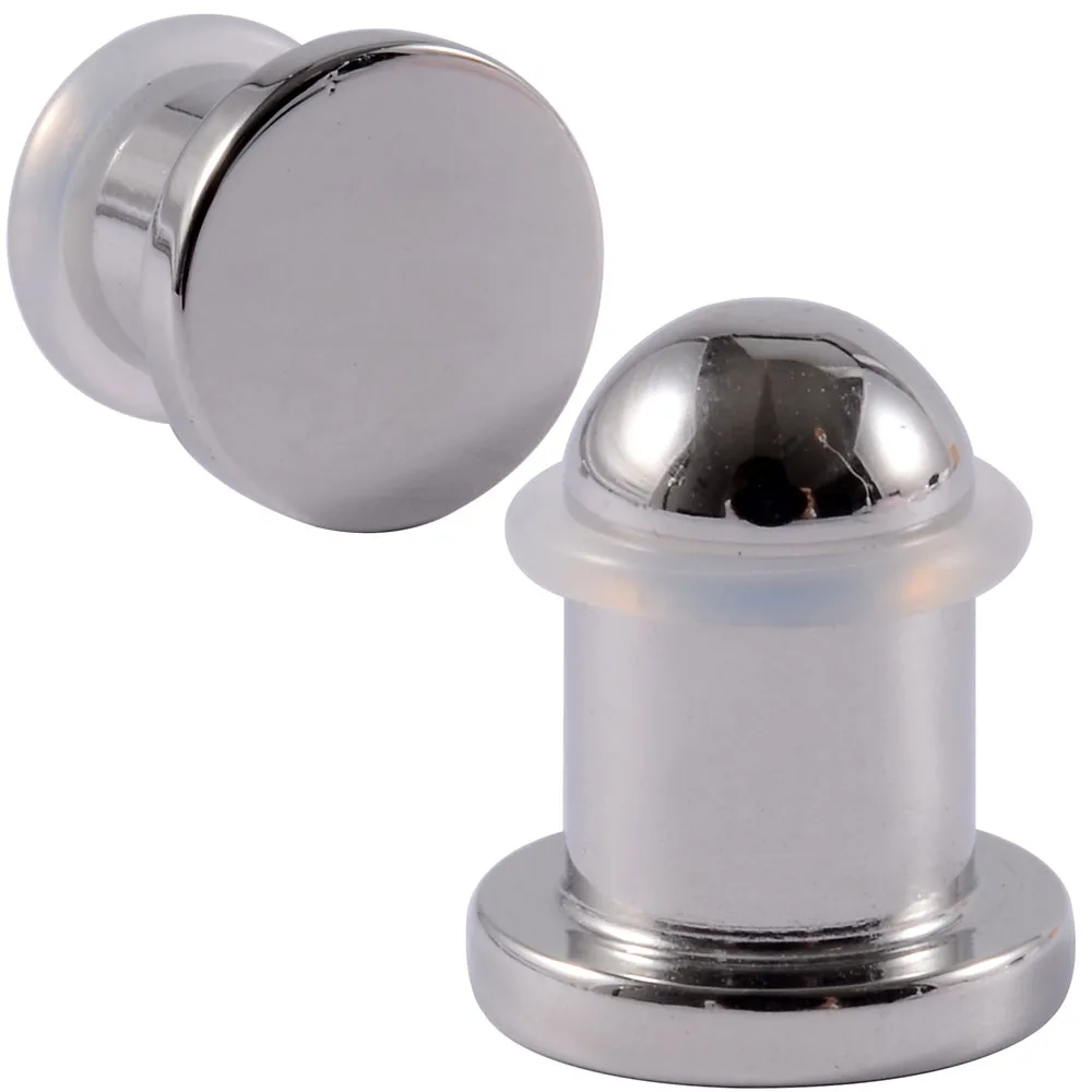 2pcs Surgical Steel Mirror Surface Cylinder Plugs Ear Gauges Expander Ear Tunnel Earring Double Flared Body Ear Piercing Jewelry