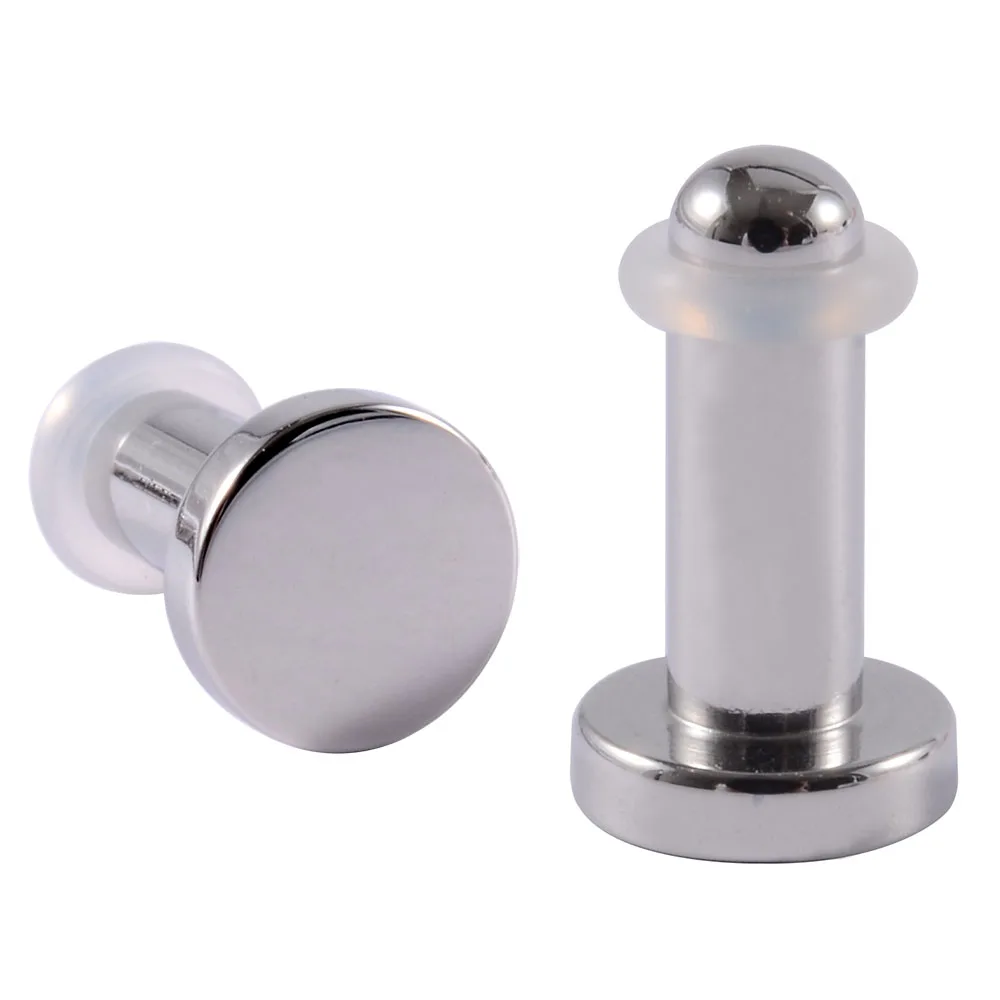 2pcs Surgical Steel Mirror Surface Cylinder Plugs Ear Gauges Expander Ear Tunnel Earring Double Flared Body Ear Piercing Jewelry