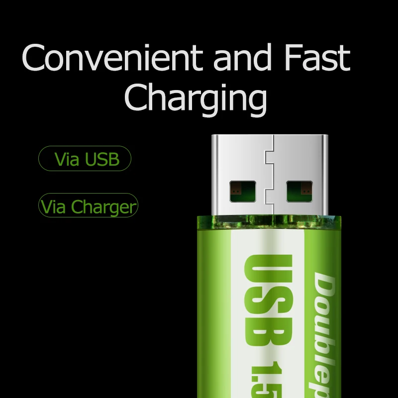 1.5V AA Battery 1400mWh/900mAh USB Rechargeable Li-ion Battery for Remote Control Mouse Small Fan Electric Toy Battery