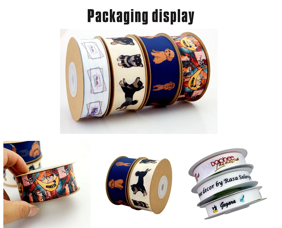 HAOSIHUI Grosgrain Ribbon Customizable Cartoon Or Logo Printed Single Side Colorful 10-32mm Width 10-50 Yards Length