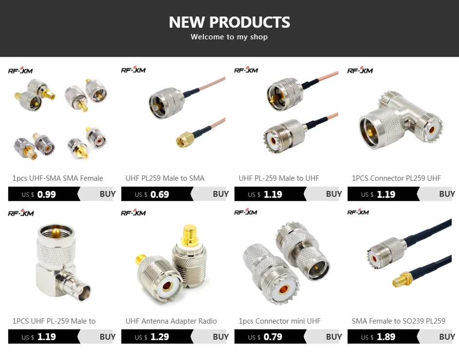 4 PCS/SET UHF Male Fmale PL259 SO239 to SMA Male Female Connector RF Coax Coaxial Adapter Kit